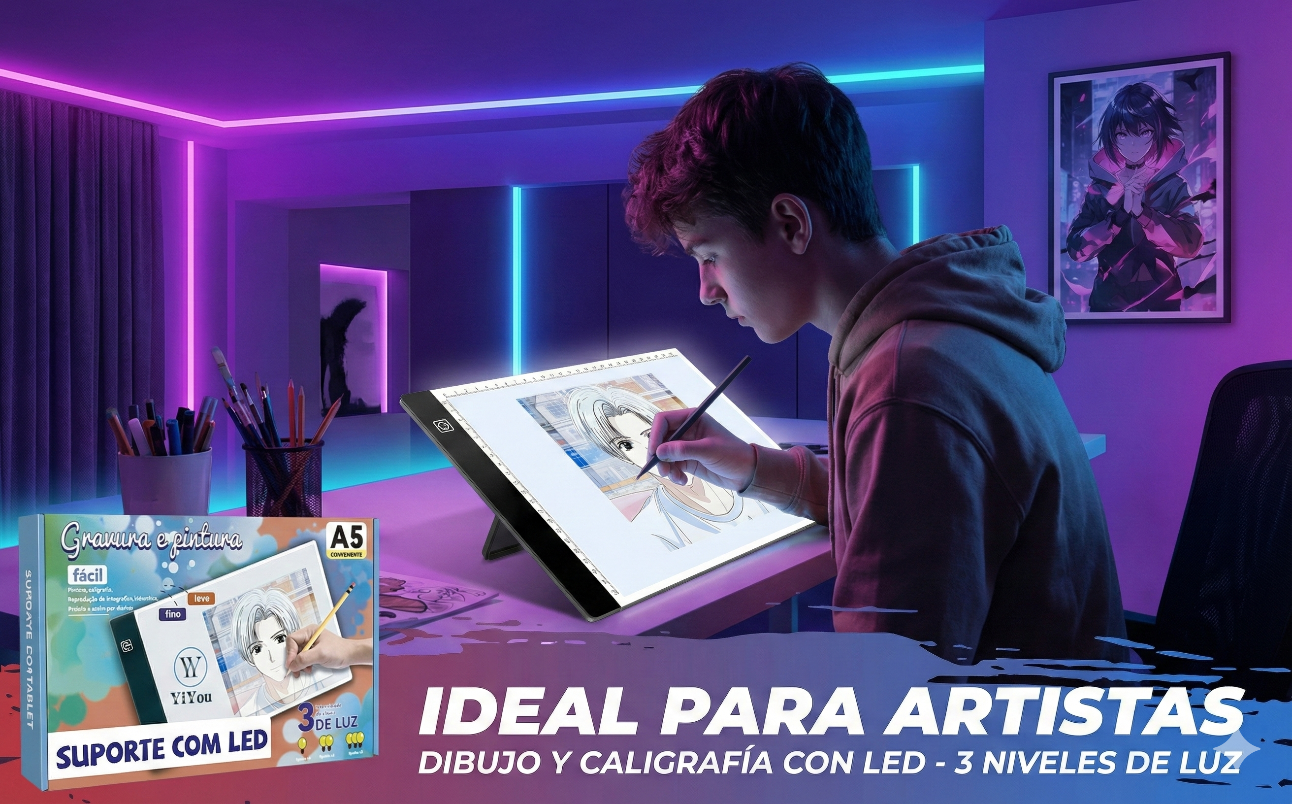 Tabla Retroiluminada P/ Calcar y Dibujar